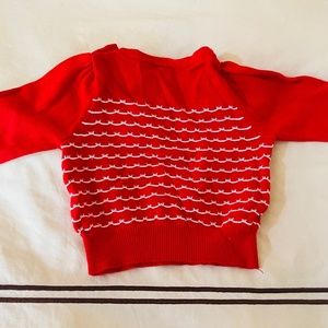 Beautiful bright red Janie and Jack sweater size 3-6 months EUC